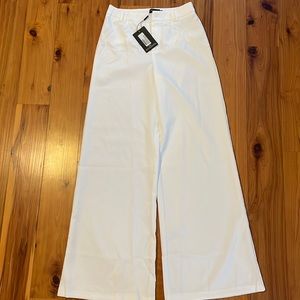 White trousers, part of a set with white blazer